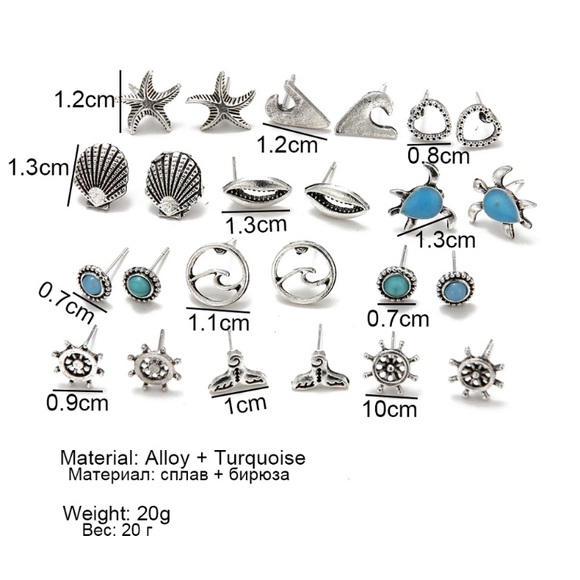 💜Gifted💜Earring Set Nautical Turtle Sea Shell - Picture 6 of 7